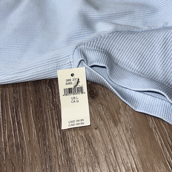 aerie crop ribbed top in blue - Picture 4 of 5